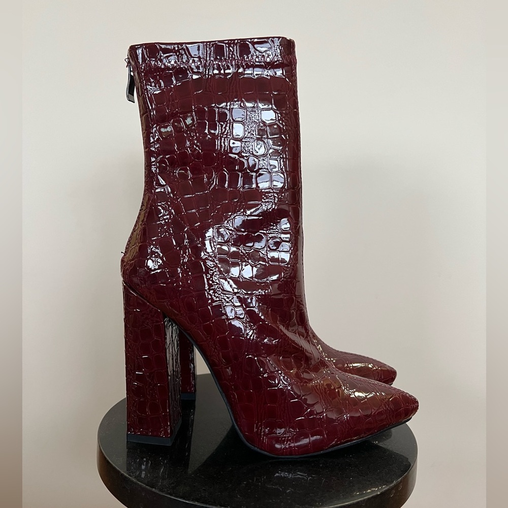 Pretty little thing burgundy boots